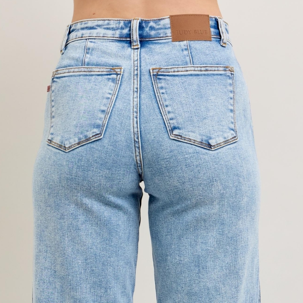 Judy Blue High-Rise Boyfriend Jeans Ultra Wide Leg Panel Relaxed 90s Denim Pants - Picture 7 of 16